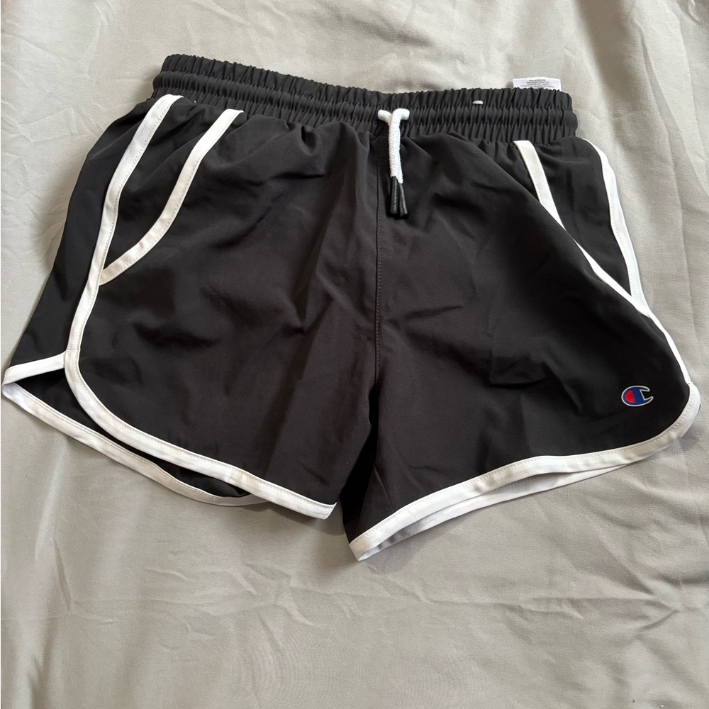 Champion Black Shorts with White Accents